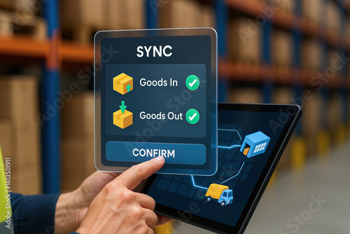 Supply chain management uses logistic network system to track goods in and out efficiently ensuring smooth operation and timely delivery within warehouse environment