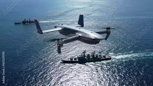 Naval Drone Operation Maritime Surveillance and Fleet Support at Sea
