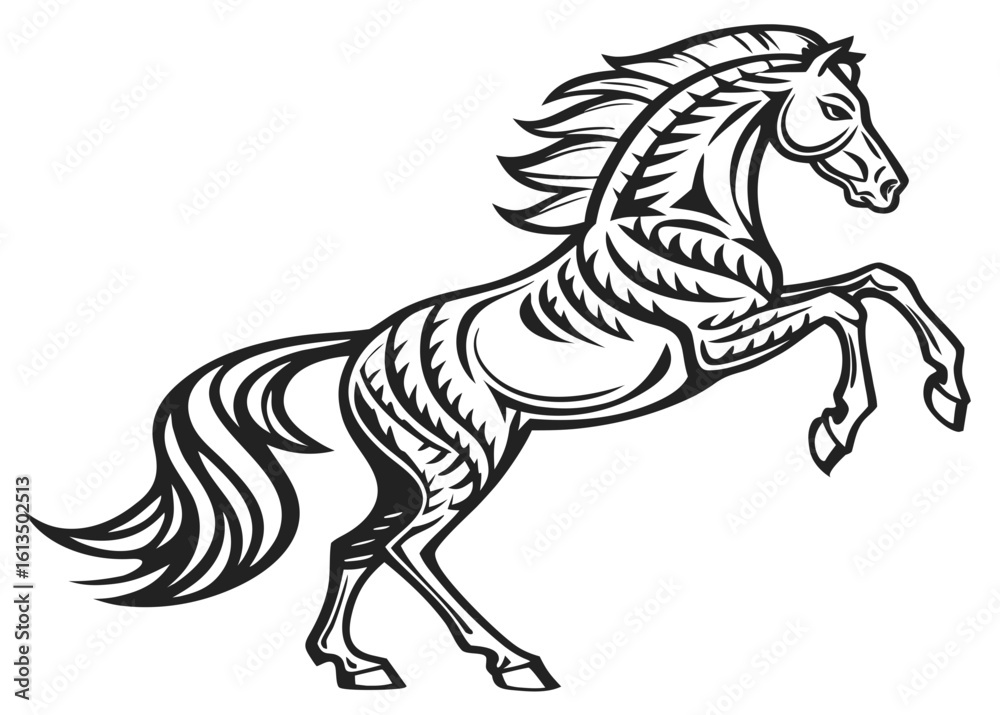 Fototapeta premium black horse vector illustration