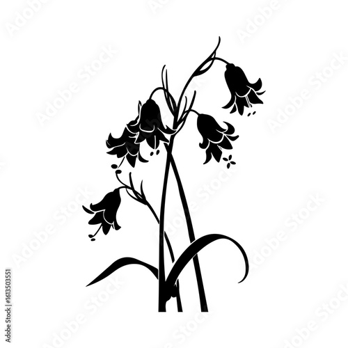 Simple Bluebell Petals Silhouette