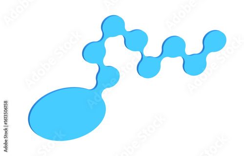 3d molecular structure vector icon. Arrangement of atoms in a molecule. Blue color. Neural connections. DNA. Health protection. Medicine tech item. Healthcare technology. ivf concept. telemedicine.