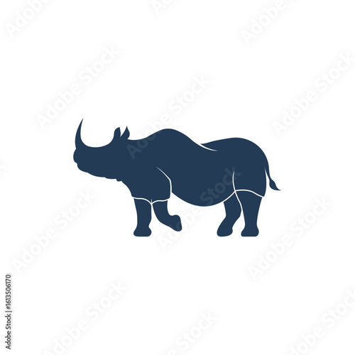Rhino illustration logo silhouette vector
