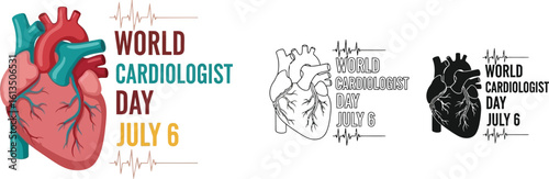 World cardiologist day vector graphic design for medical awareness and heart health day