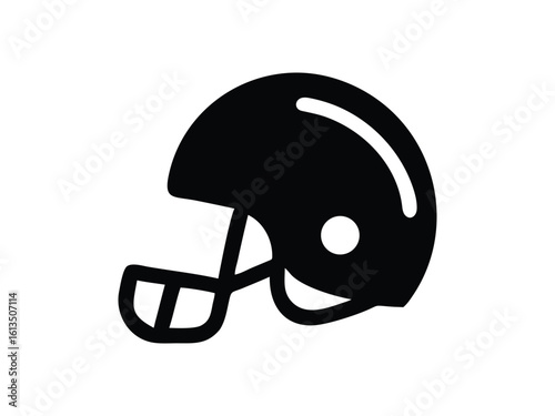 Vector art of a black football helmet isolated on white background
