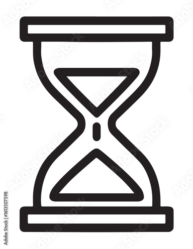 Hourglass silhouette vector icon, symbol on white background