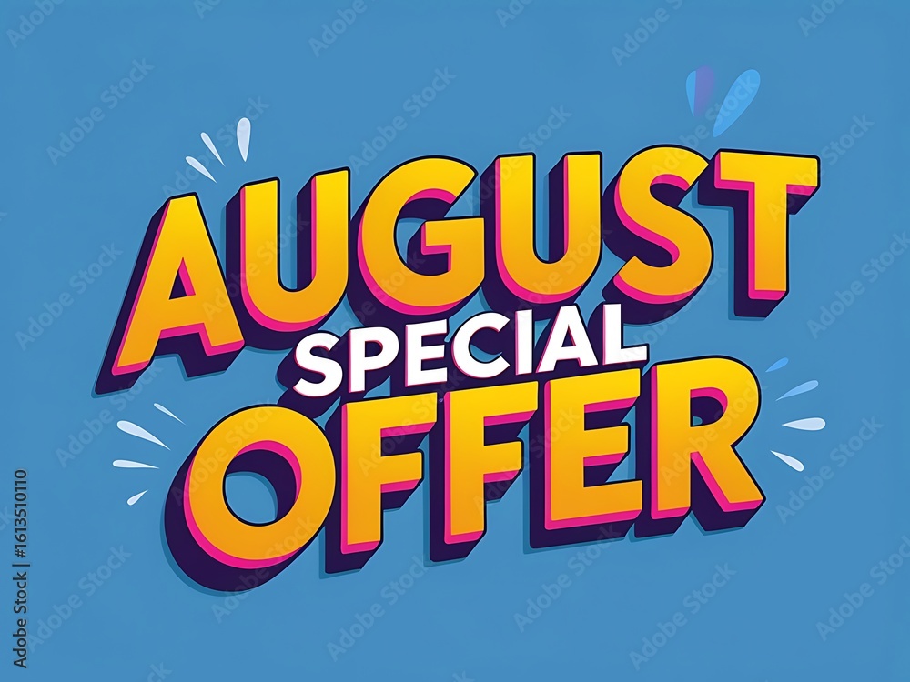 Fototapeta premium August special offer graphic design.