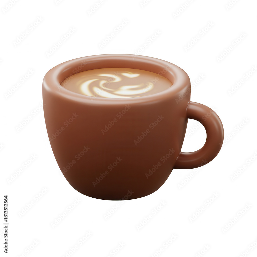Obraz premium Close Up View Of A Coffee Cup With Latte Art On Transparent Background