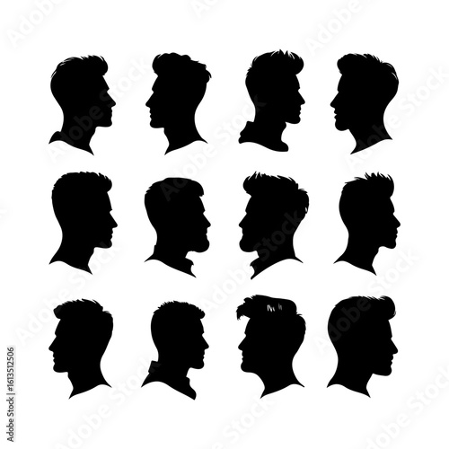 Crew Cut Hair Vector Silhouette