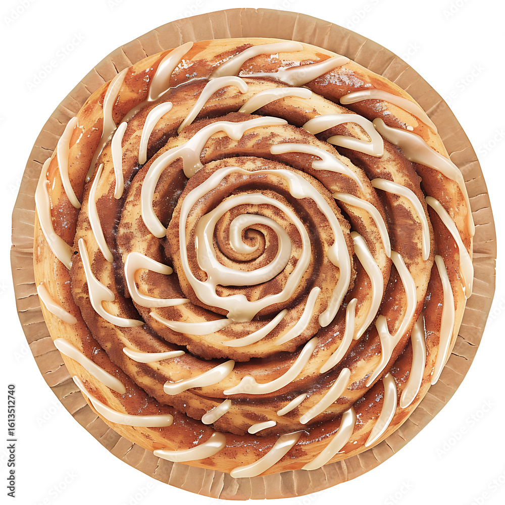 Fototapeta premium Spiral Cinnamon Roll with Cream Cheese Icing