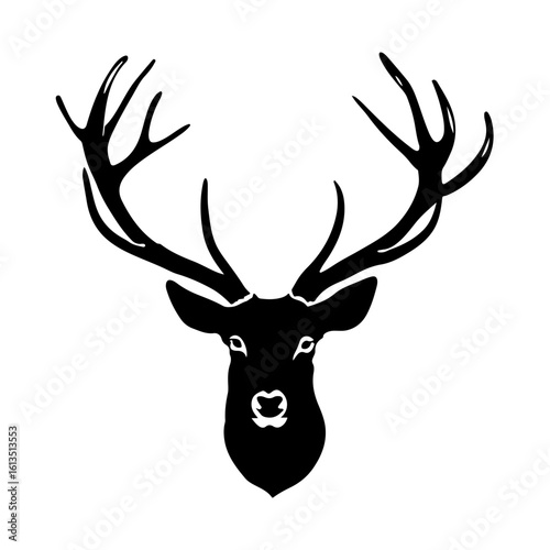 Deer Antler Black Silhouette clipart