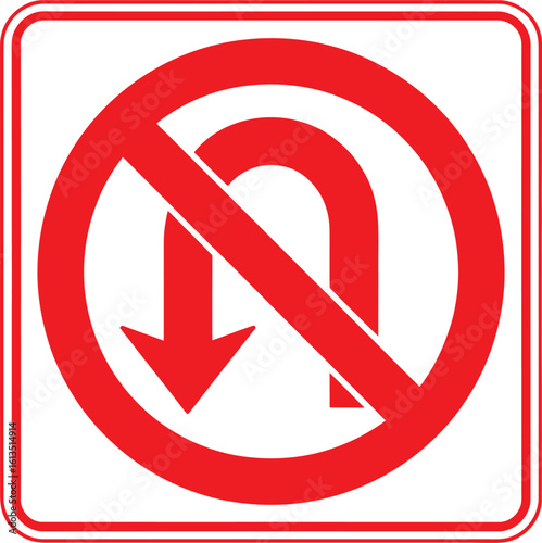 Free Download 
Vector No U-Turn Sign: Red Prohibited Maneuver Symbol for Road Safety. - GFXLoad