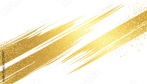 Gold Foil splatter glitter Golden stroke on white background Festive background