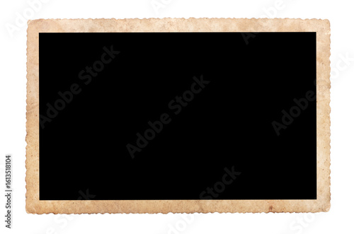 Blank old photo isolated on white