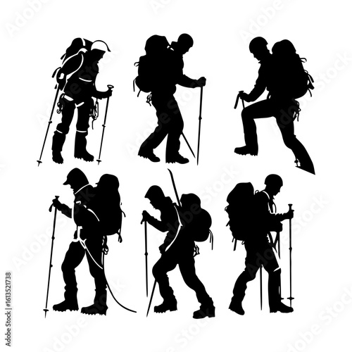 mountain climber silhouette clipart