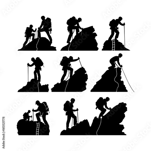 mountain climbing silhouette design