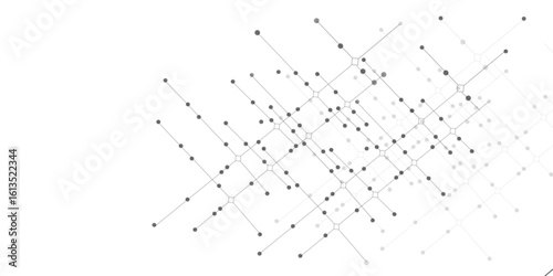 A beautiful Chaotic abstract line seamless pattern .Technology black illustration . Connected lines with dots .graphic background dots with connections for your design, illustration	
