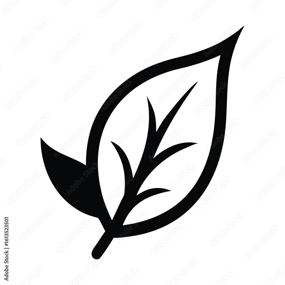 Fototapeta premium Minimalist leaf outline for nature and environmental themes image