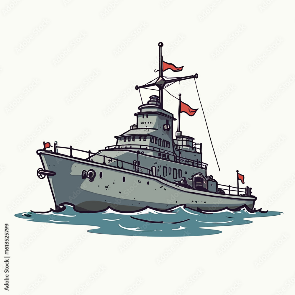 Fototapeta premium Battle Ship Very Cool Design