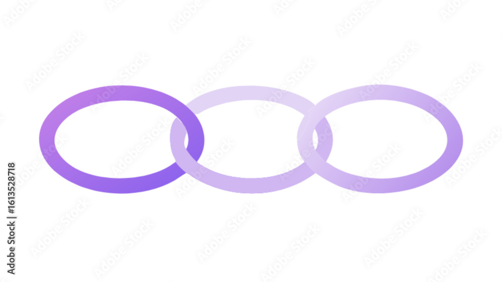 Linked circles purple gradient vector design for network connection partnership and teamwork concept illustration Linked circles purple gradient vector design for network connection partnership and teamwork concept illustration