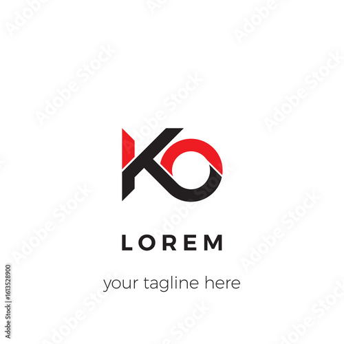 KO initial letter logo icon design vector template
