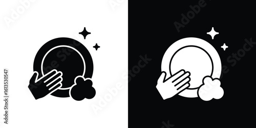 Washing dishes icon or logo isolated sign symbol vector illustration Collection