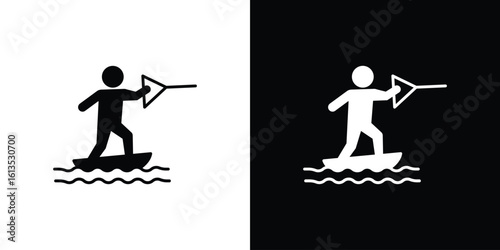 Wakeboarding icon or logo isolated sign symbol vector illustration Collection