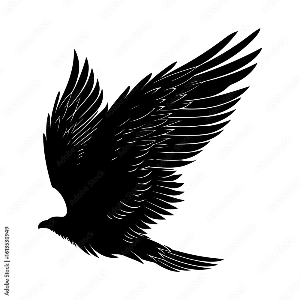 Fototapeta premium Wing Black Silhouette Clipart Set