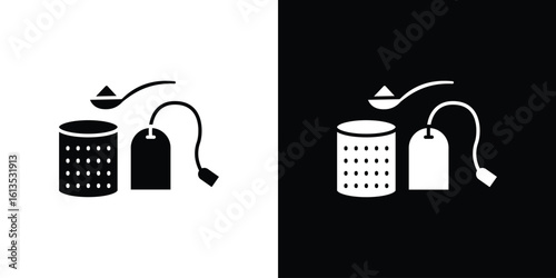 Tea infuser icon or logo isolated sign symbol vector illustration Collection