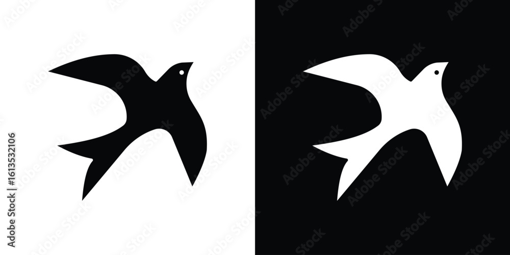 Fototapeta premium Swallow icon or logo isolated sign symbol vector illustration Collection