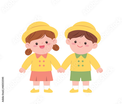 happy children with hands