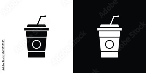 Plastic drinking cup icon or logo isolated sign symbol vector illustration Collection