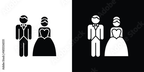 Newlyweds icon or logo isolated sign symbol vector illustration Collection