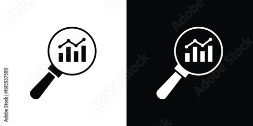 Market research icon or logo isolated sign symbol vector illustration Collection