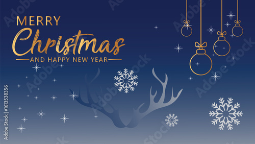 Modern universal artistic template, merry christmas invitation greeting card for corporate holiday, abstract frame and background design, vector illustration