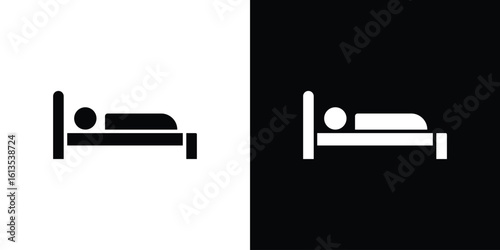 Laying in bed icon or logo isolated sign symbol vector illustration Collection