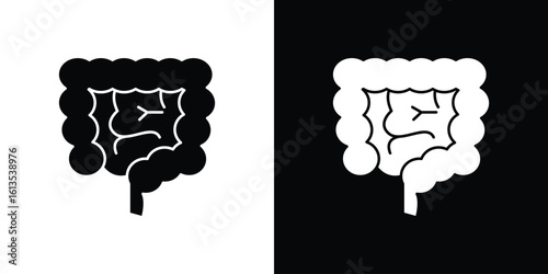Large intestine icon or logo isolated sign symbol vector illustration Collection