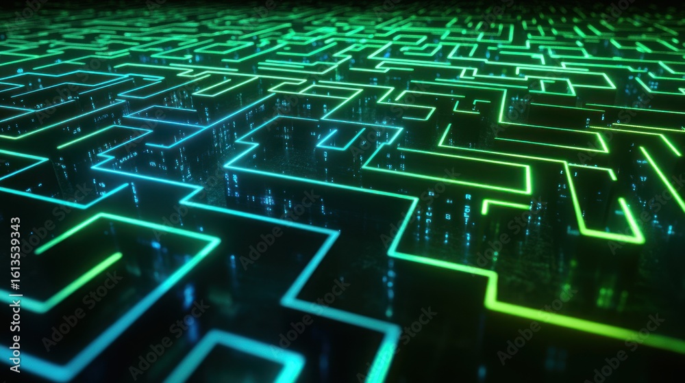 Obraz premium Abstract digital maze pattern