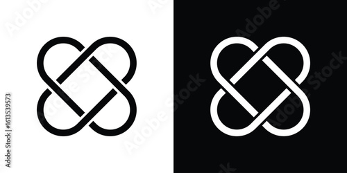 Interlocking icon or logo isolated sign symbol vector illustration Collection