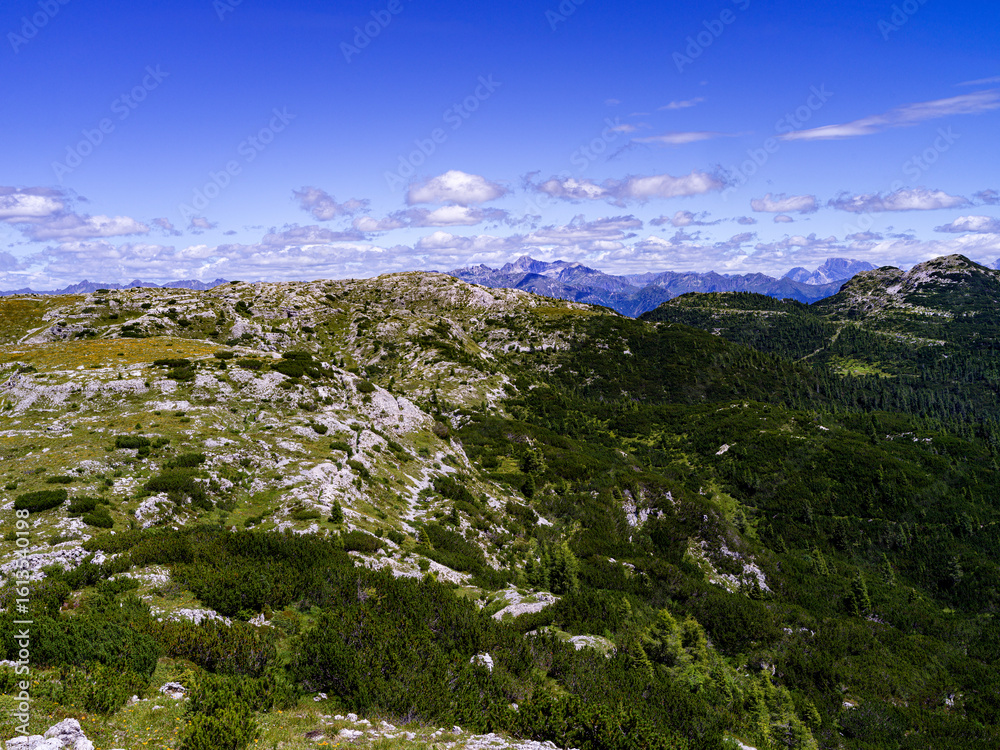Fototapeta premium Mountain landscape, with blue sky, in Italy