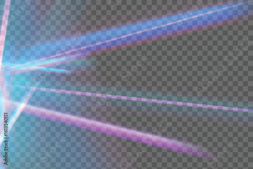 Rainbow light rays, lens flare, reflection effect from crystal, glass or gem. Vector realistic illustration set of light leak effect with spectrum glare, prism refraction, lens flare 