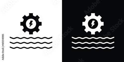 Hydraulic energy icon or logo isolated sign symbol vector illustration Collection