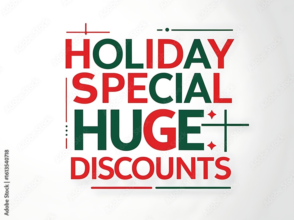 Obraz premium Holiday Special Huge Discounts Promotion Graphic