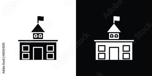 Government building icon or logo isolated sign symbol vector illustration Collection