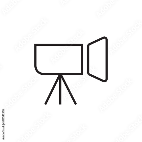 video camera icon outline editable stroke line drawing eps