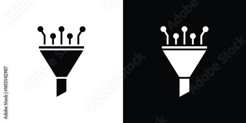 Funneling data icon or logo isolated sign symbol vector illustration Collection