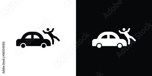 Frontal crash icon or logo isolated sign symbol vector illustration Collection