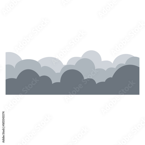 Gradient black cloud pattern with smooth bottom border
