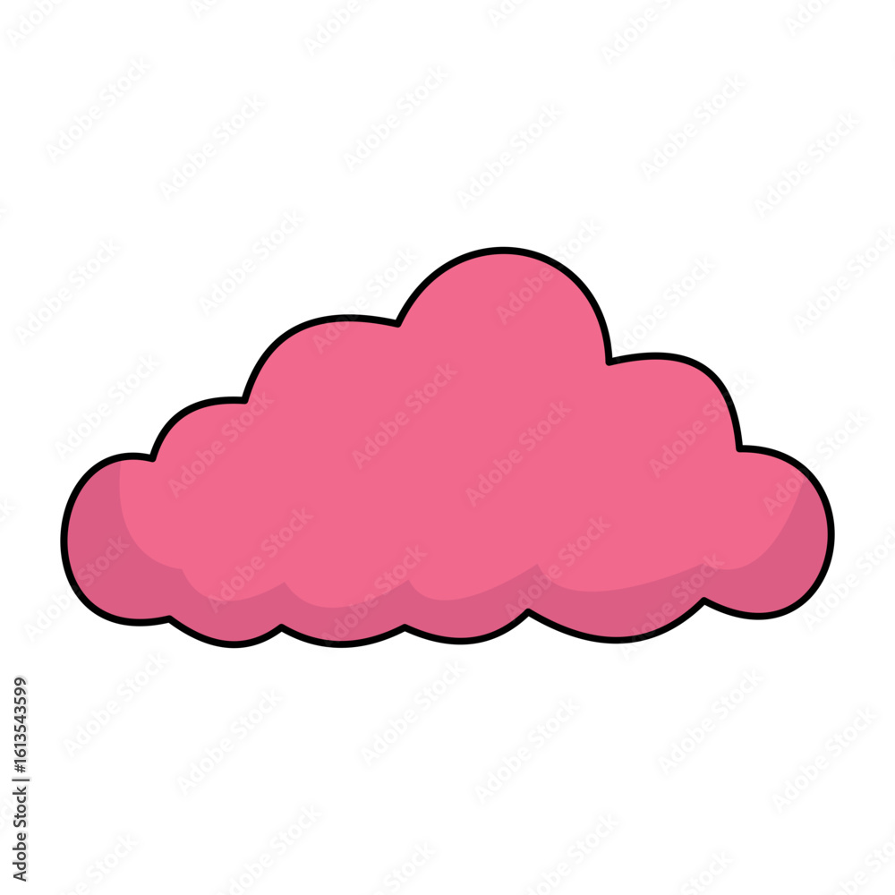 Obraz premium Isolated vector pink cloud, cloud computing icon