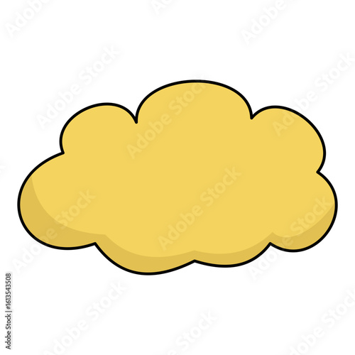 Yellow cloud isolated vector, cloud computing icon