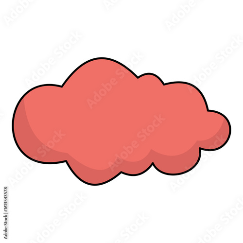 Isolated vector pink cloud, cloud computing icon